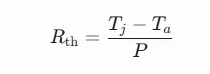  descripción precisa para lectores de pantalla y motores de búsqueda que explica la relación matemática entre la temperatura de la juntura, la temperatura ambiente y la potencia disipada .