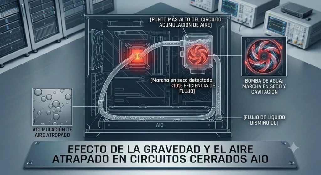 Bloque de cobre con microcanales internos y motor de impulsión magnético en un sistema de circuito cerrado.