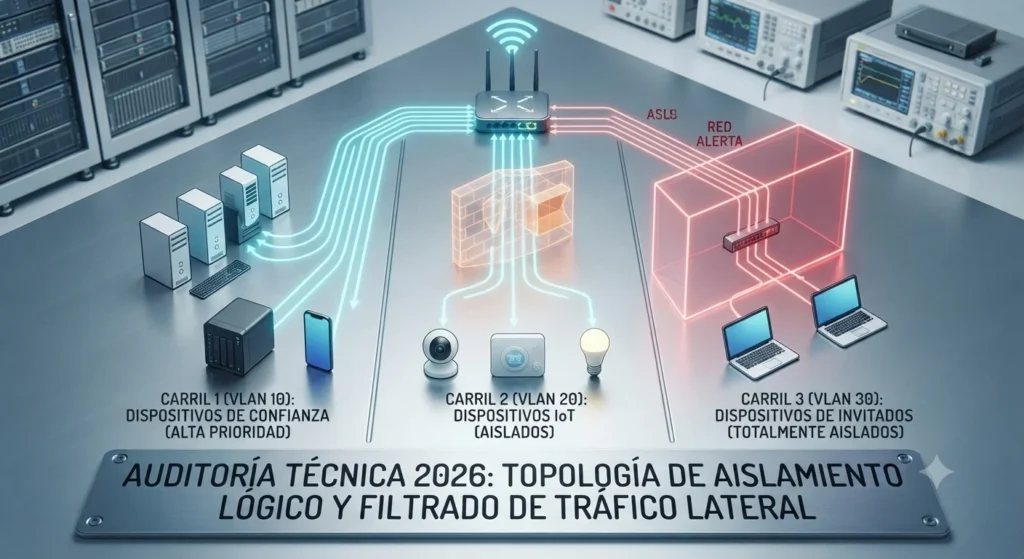 Mitigación de movimientos laterales en la red local mediante reglas de firewall y subredes virtuales.