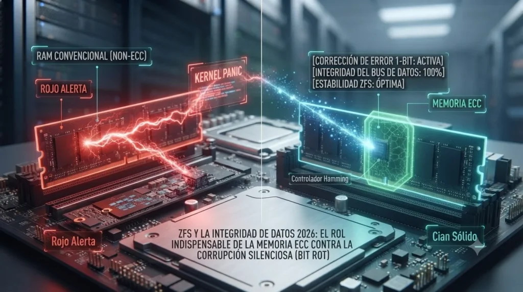 Protección de datos a nivel de silicio contra volteos de bit causados por radiación en servidores NAS con ZFS.